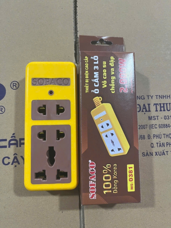 MS: 0381 Ổ CẮM 3 LỔ CAOSU